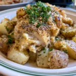 garlic parmesan crockpot chicken and potatoes
