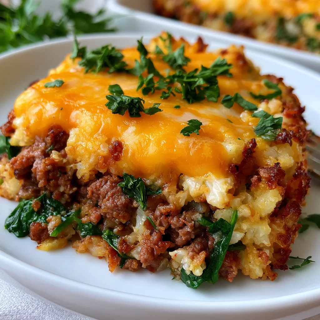 ground beef cauliflower rice casserole