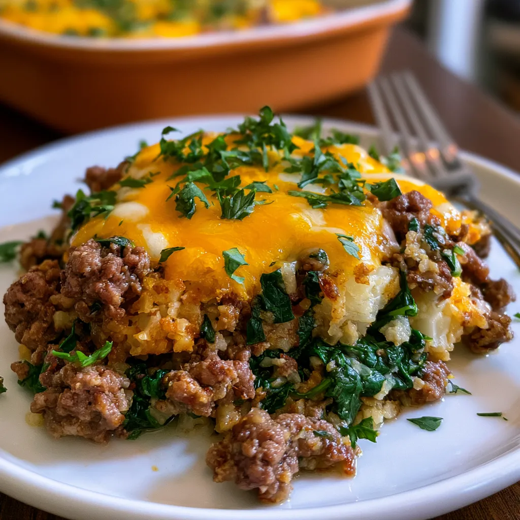 ground beef cauliflower rice casserole