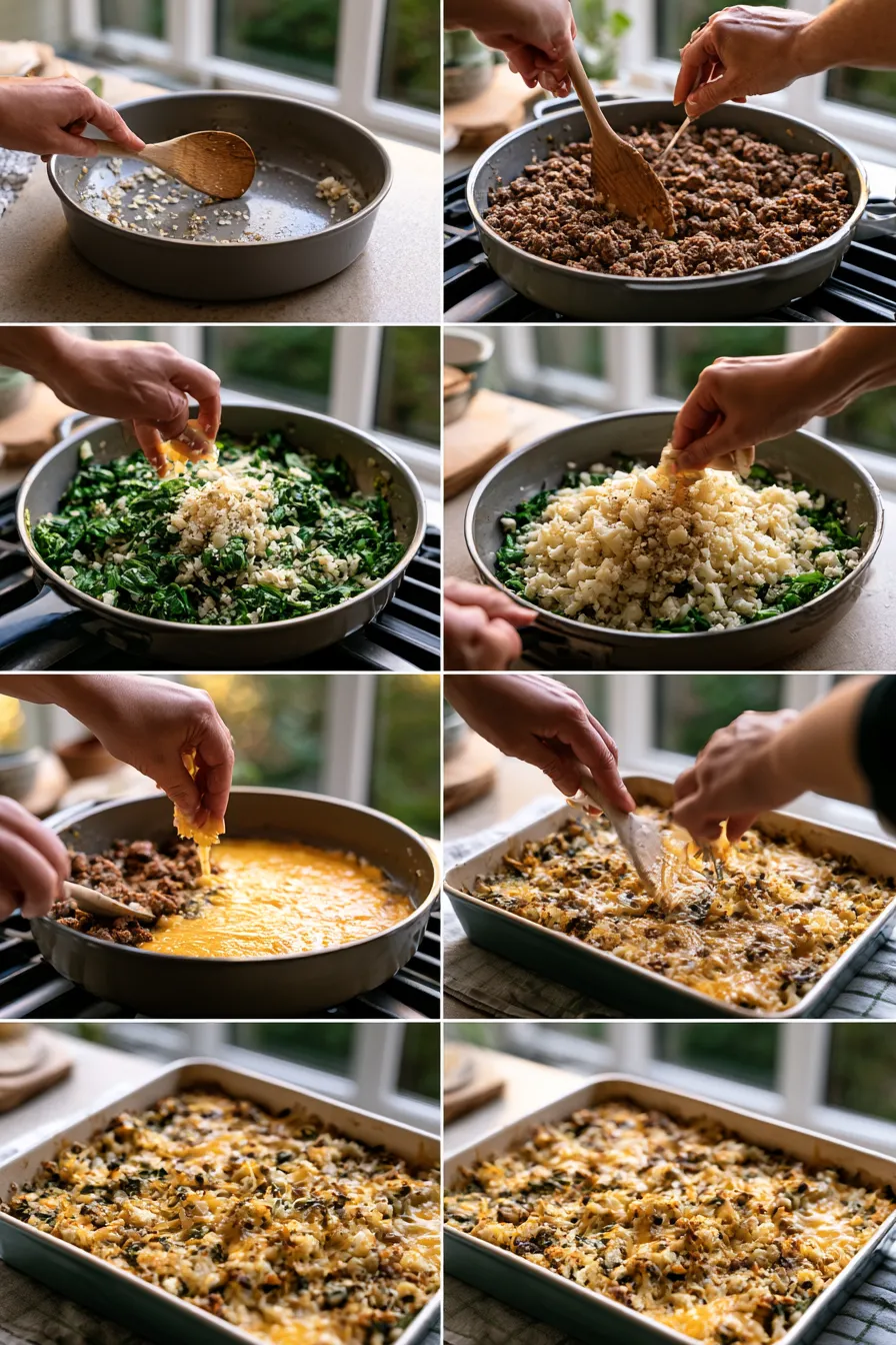 ground beef cauliflower rice casserole