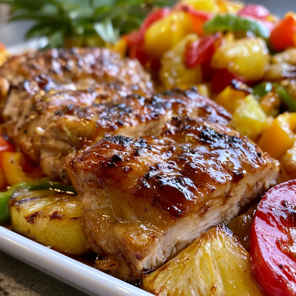 hawaiian chicken sheet pan
