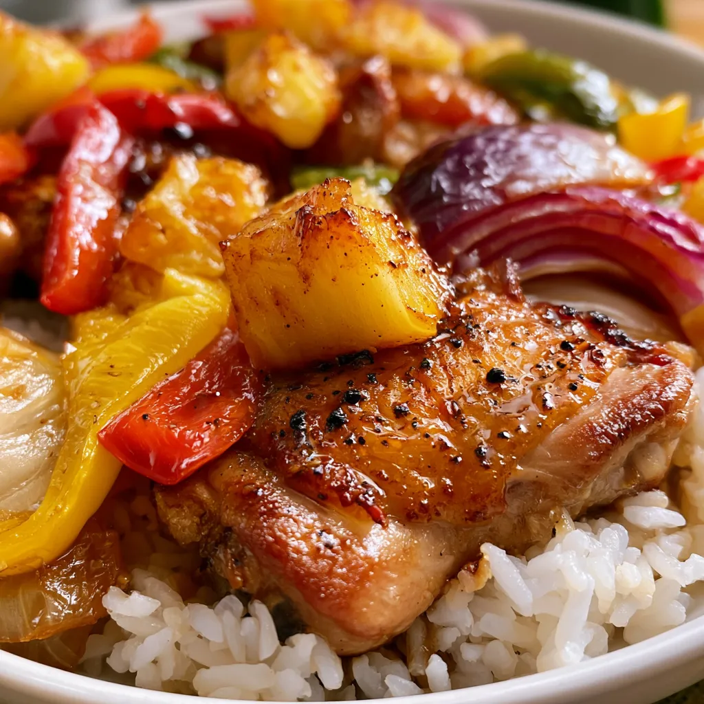 hawaiian chicken sheet pan