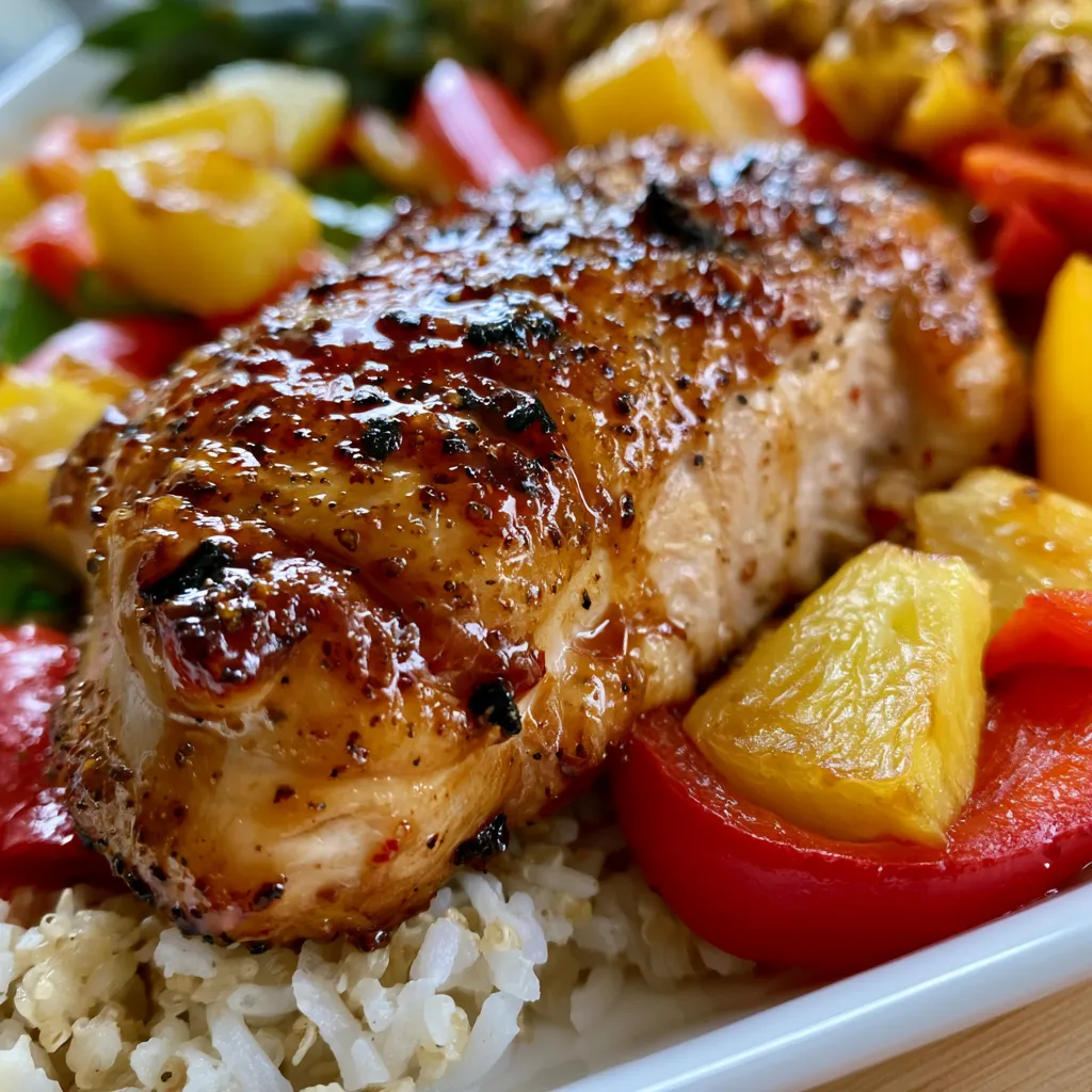 hawaiian chicken sheet pan