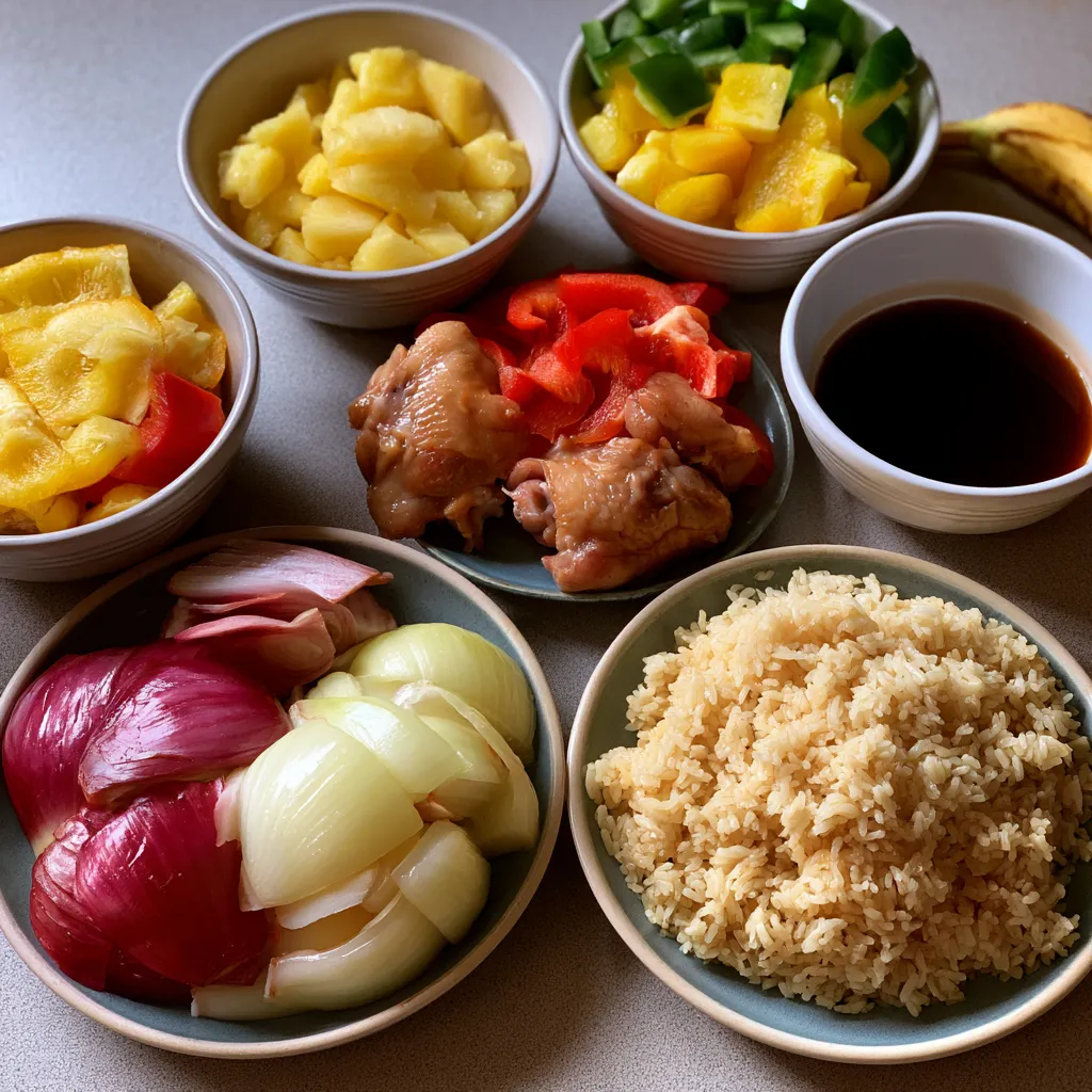 hawaiian chicken sheet pan