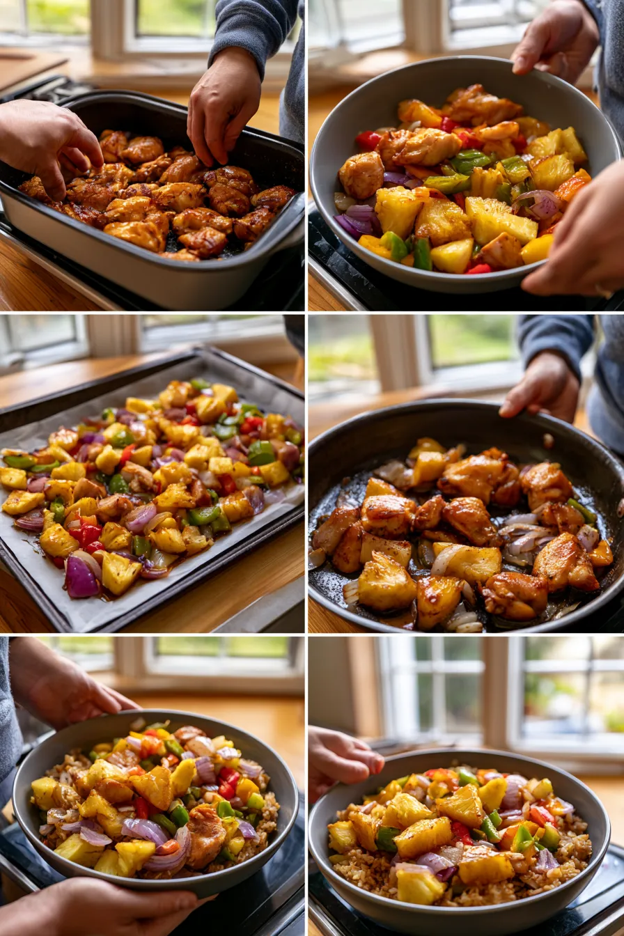 hawaiian chicken sheet pan