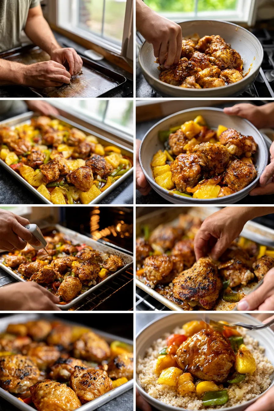 hawaiian chicken sheet pan
