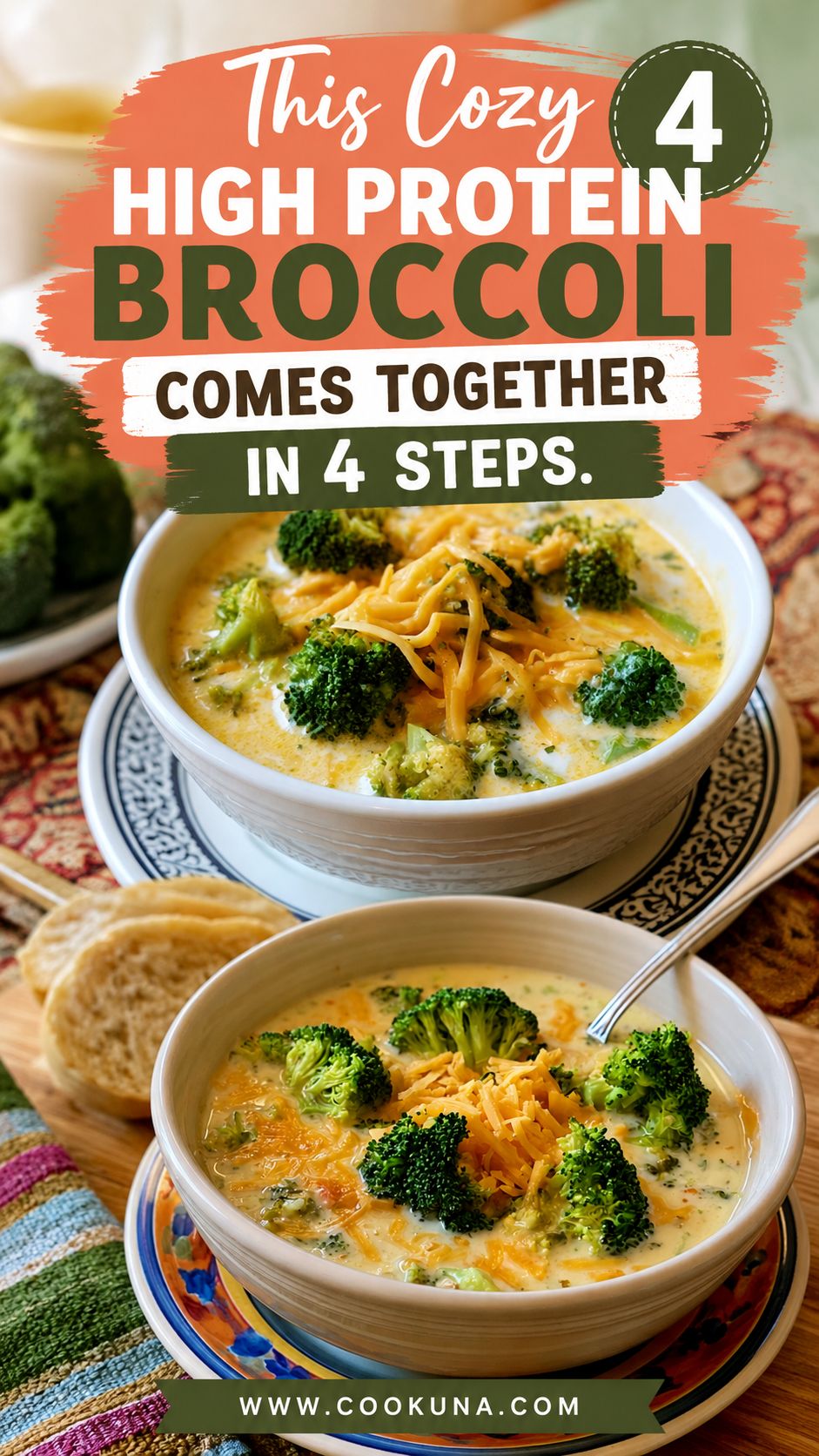 high protein broccoli cheddar soup