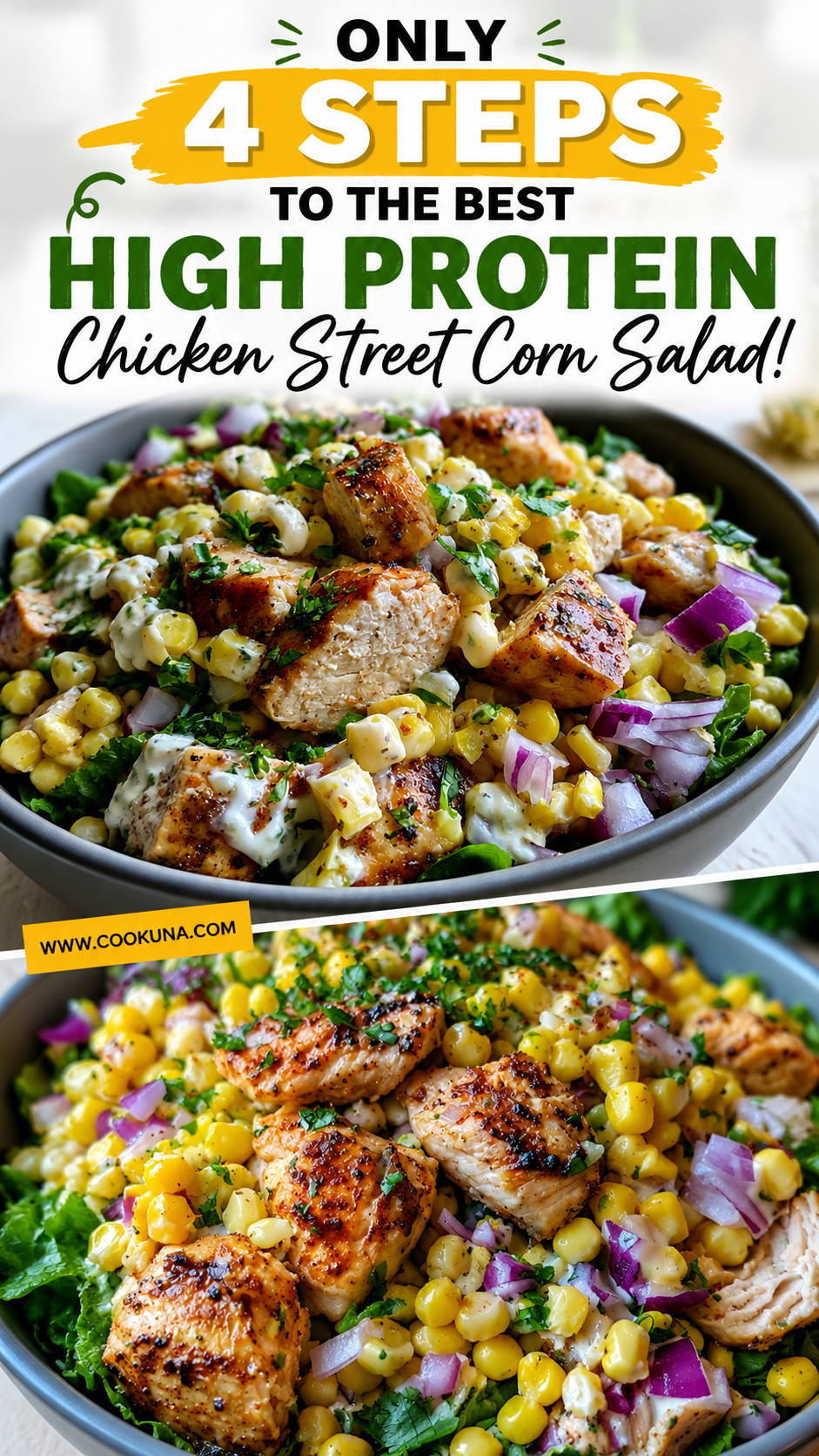 high protein chicken street corn salad