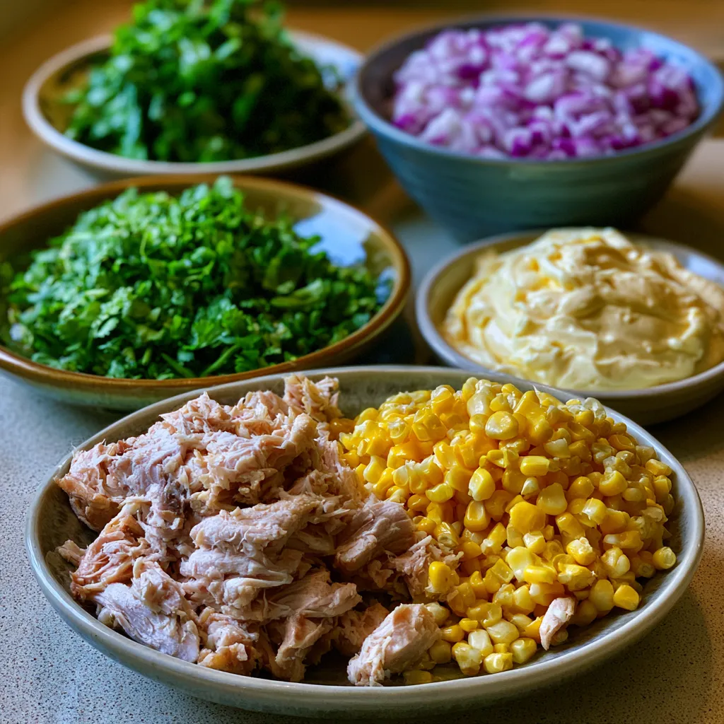 high protein chicken street corn salad
