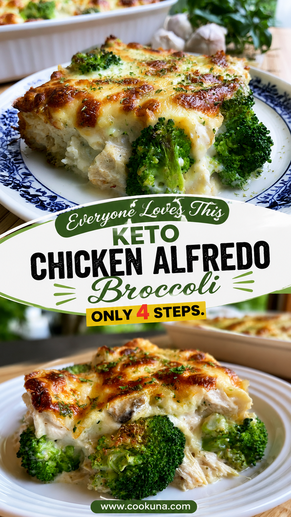 keto chicken alfredo broccoli bake