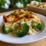 keto chicken alfredo broccoli bake