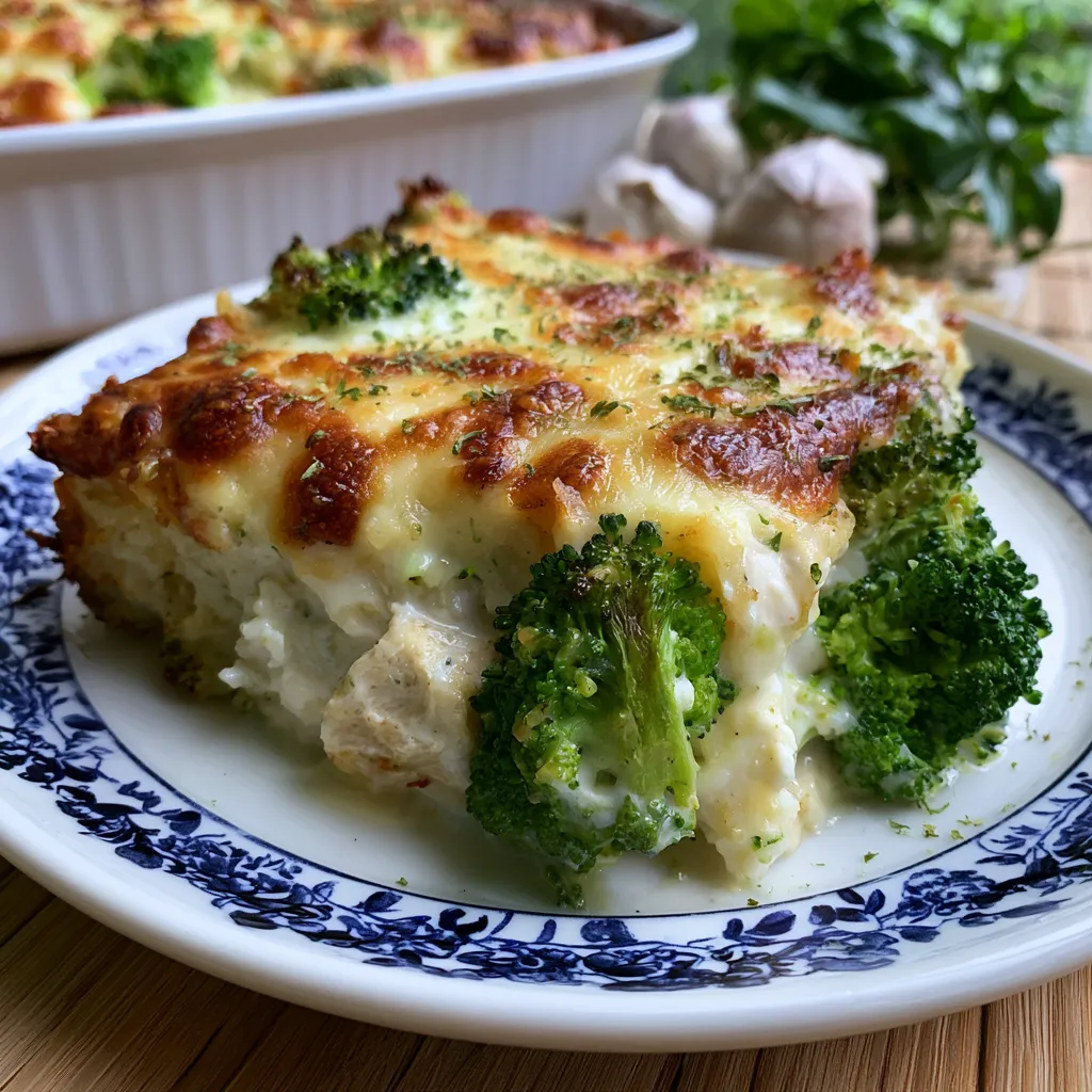 keto chicken alfredo broccoli bake