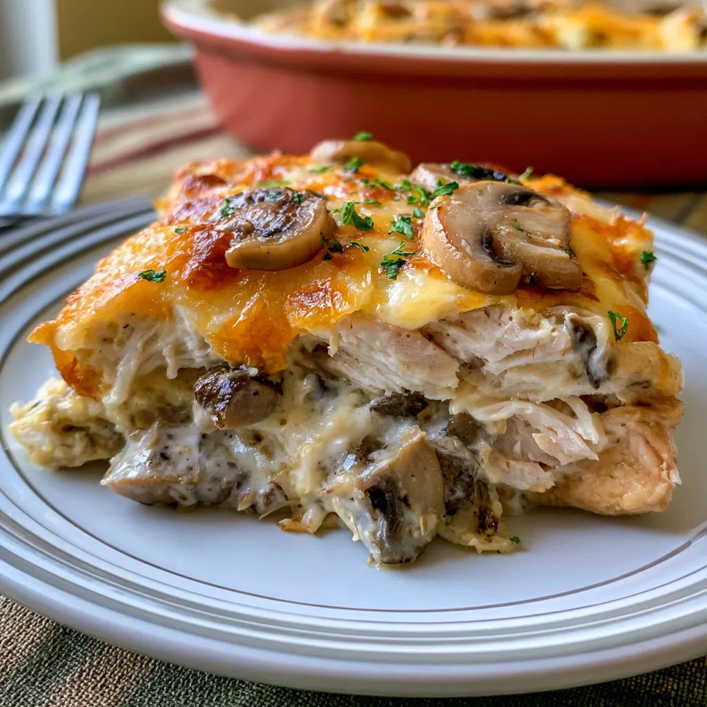 keto chicken mushroom casserole