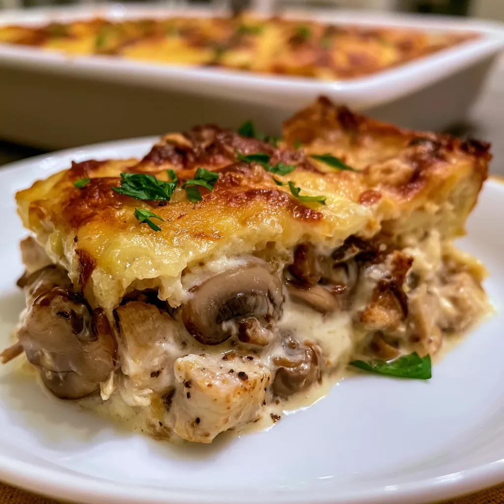 keto chicken mushroom casserole
