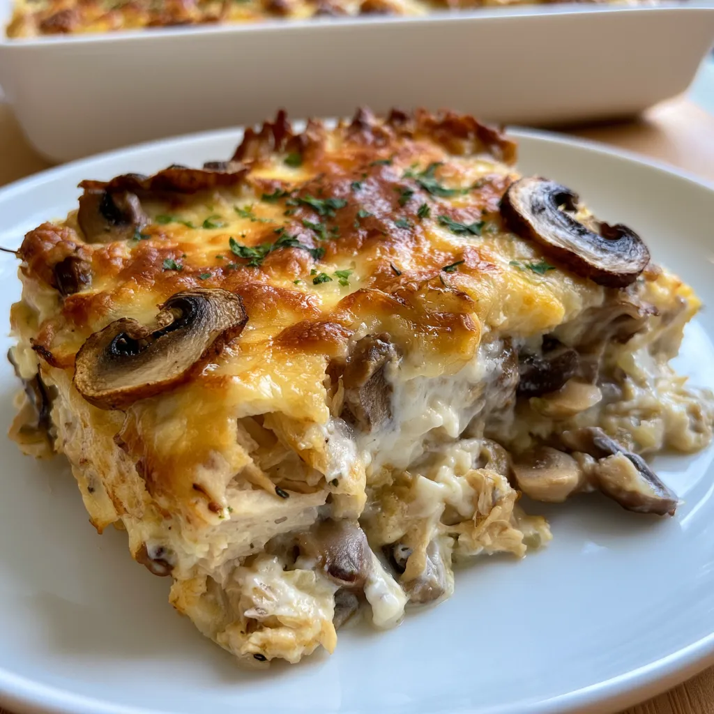 keto chicken mushroom casserole