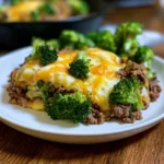 keto hamburger broccoli skillet