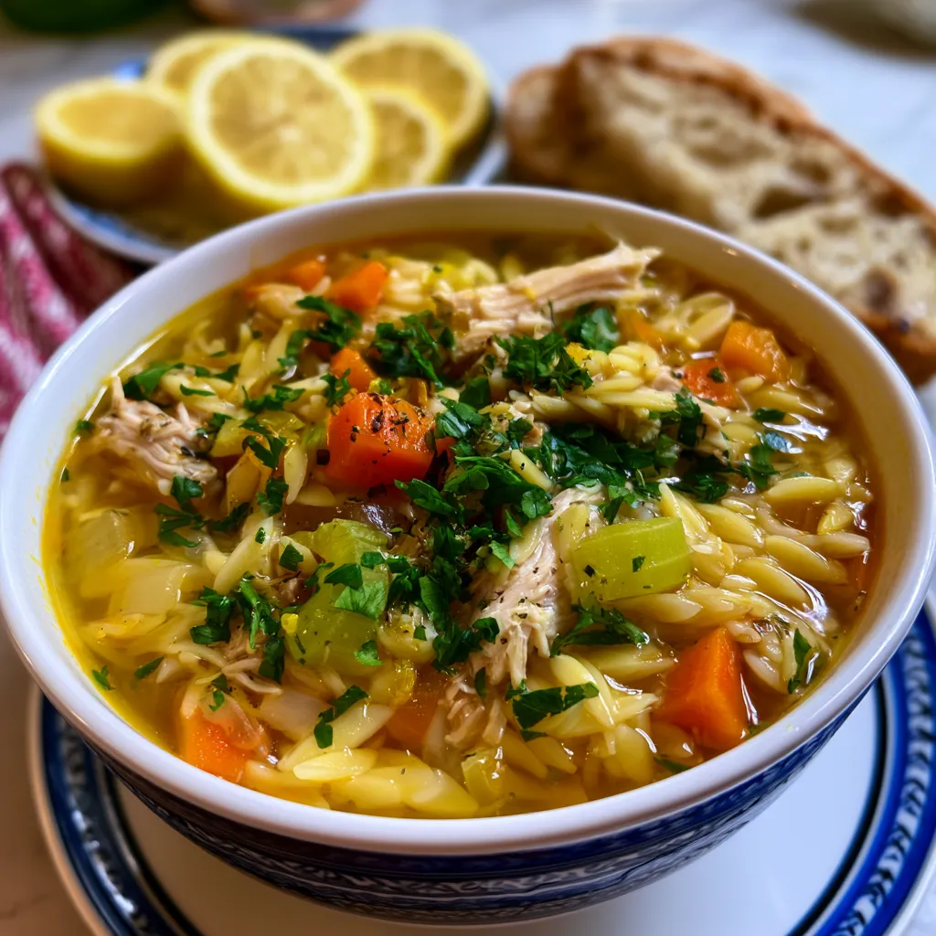 lemon chicken orzo soup