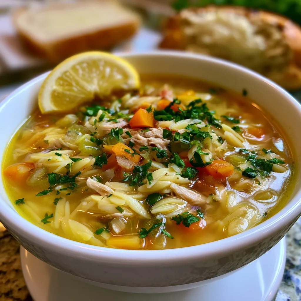 lemon chicken orzo soup