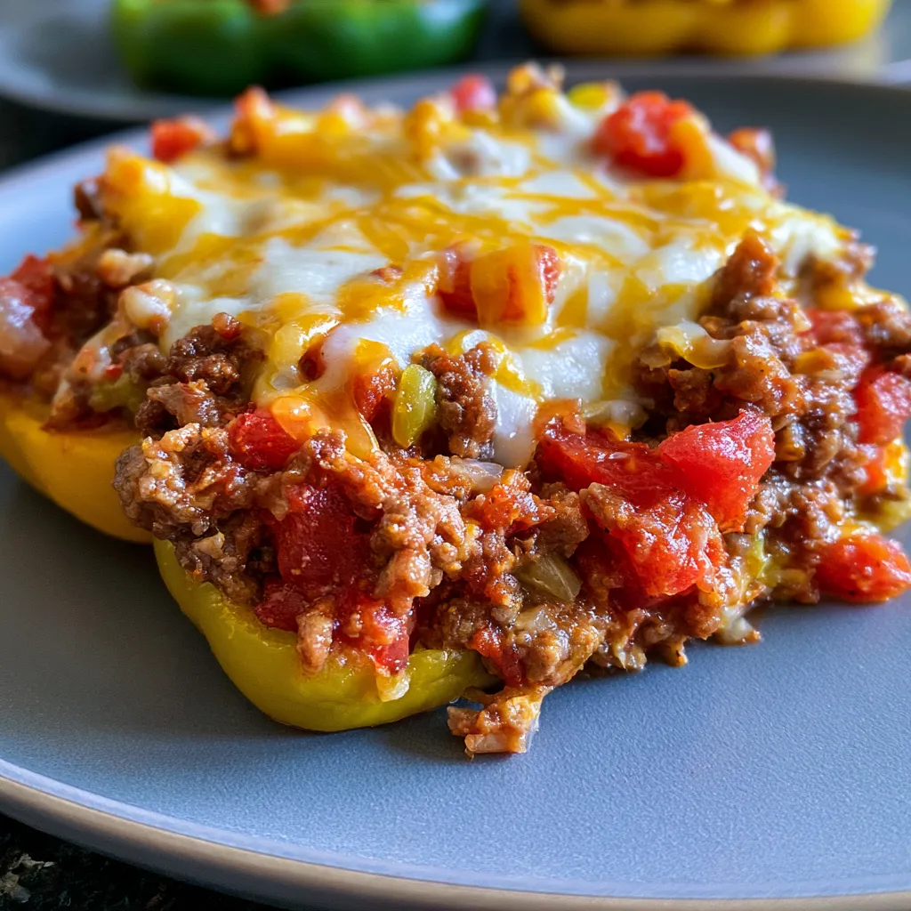 low carb sloppy joe stuffed peppers