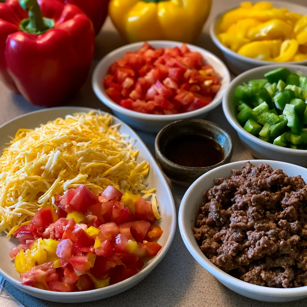low carb sloppy joe stuffed peppers