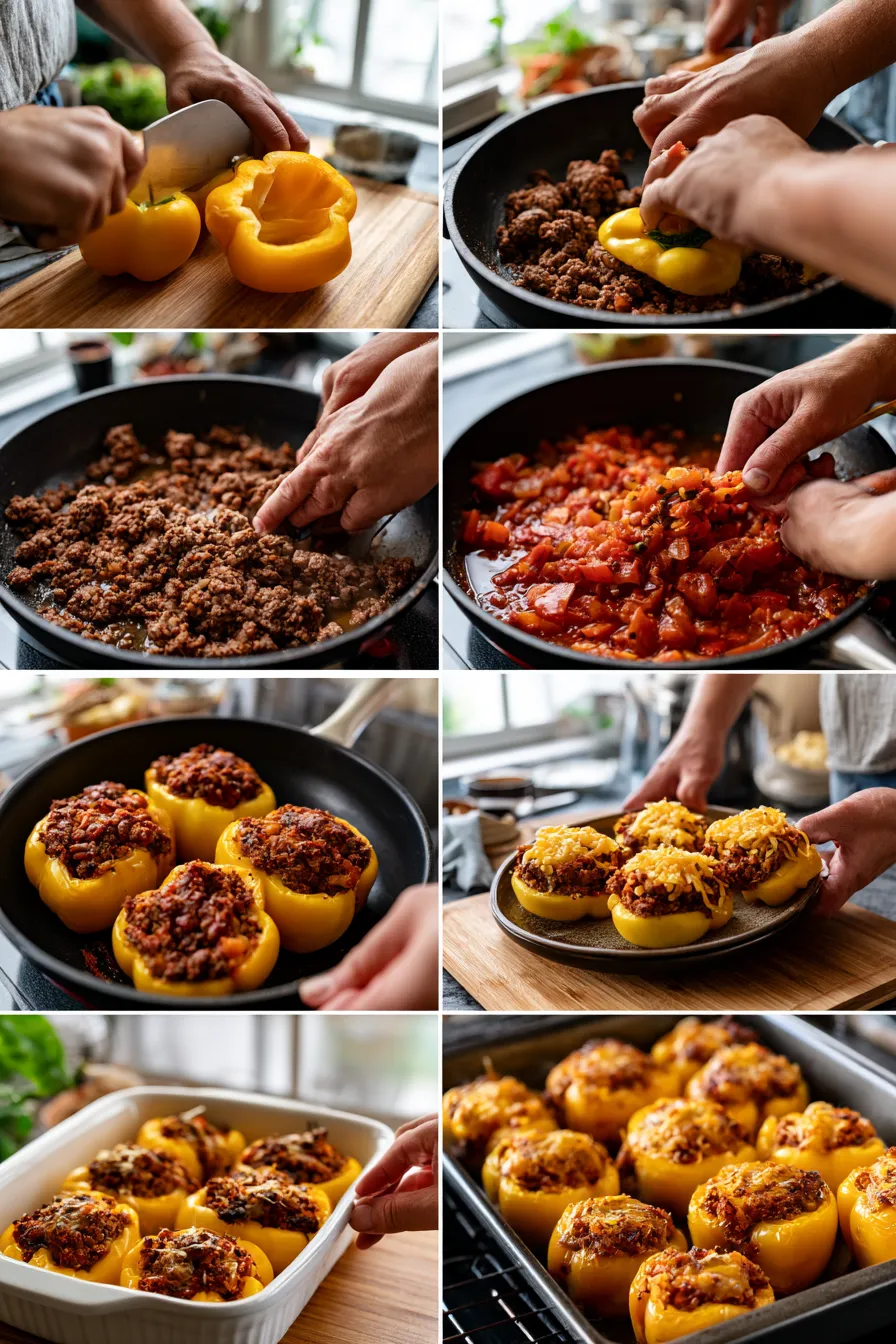 low carb sloppy joe stuffed peppers