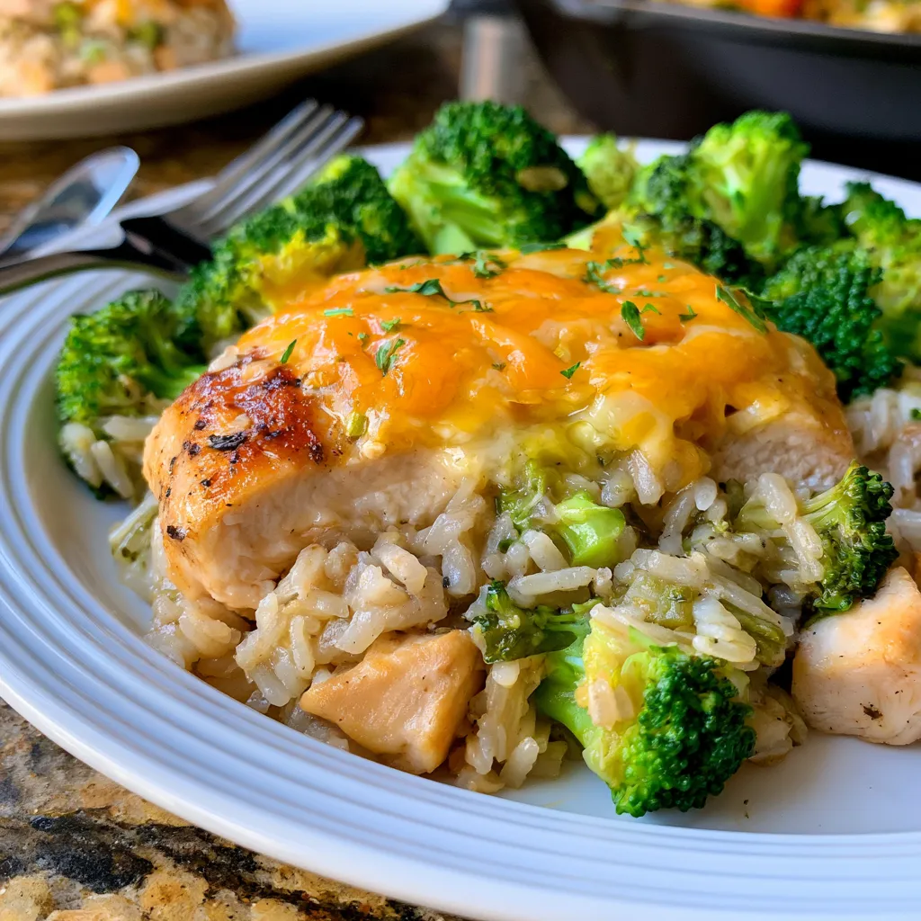 one pan cheesy chicken broccoli rice