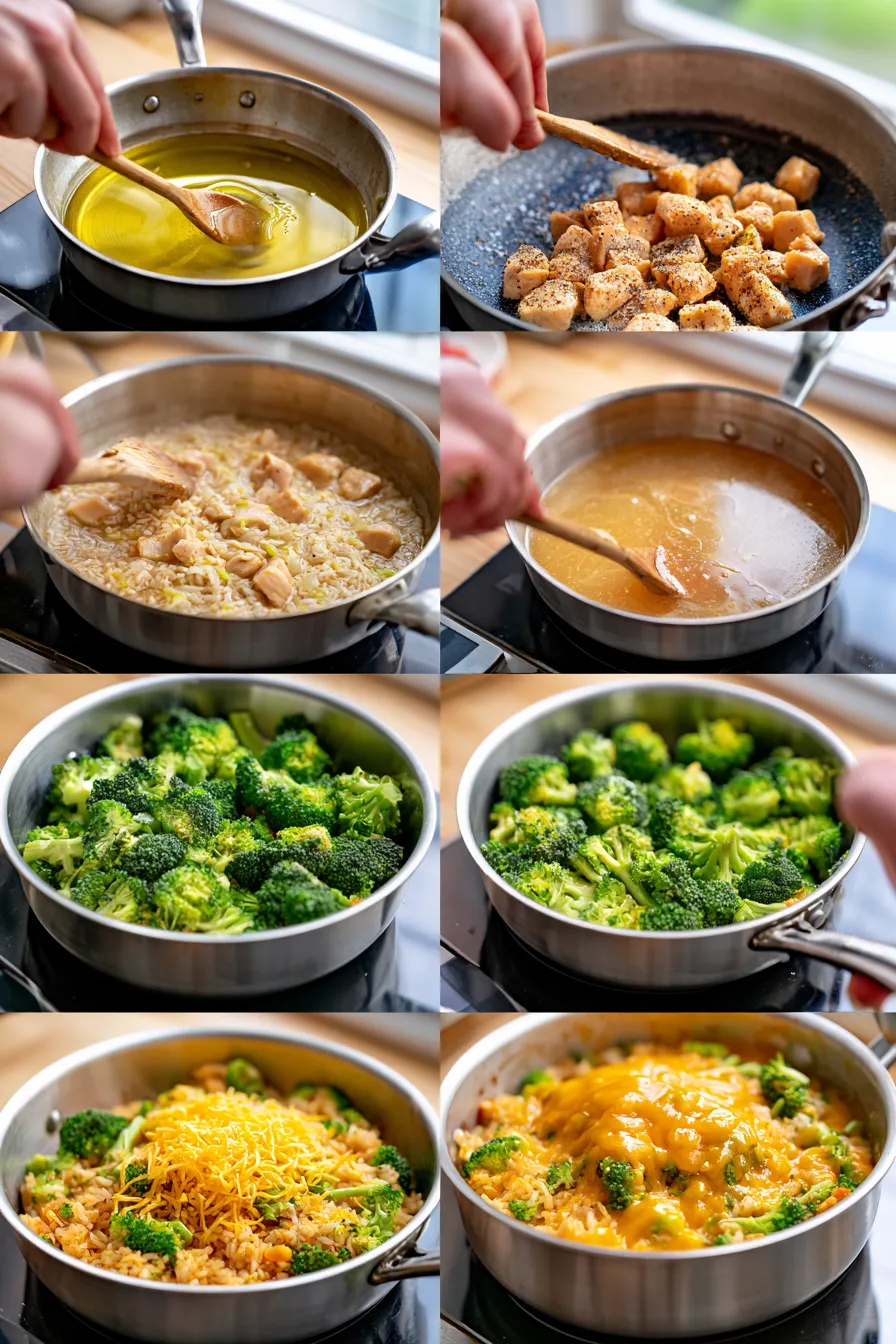 one pan cheesy chicken broccoli rice