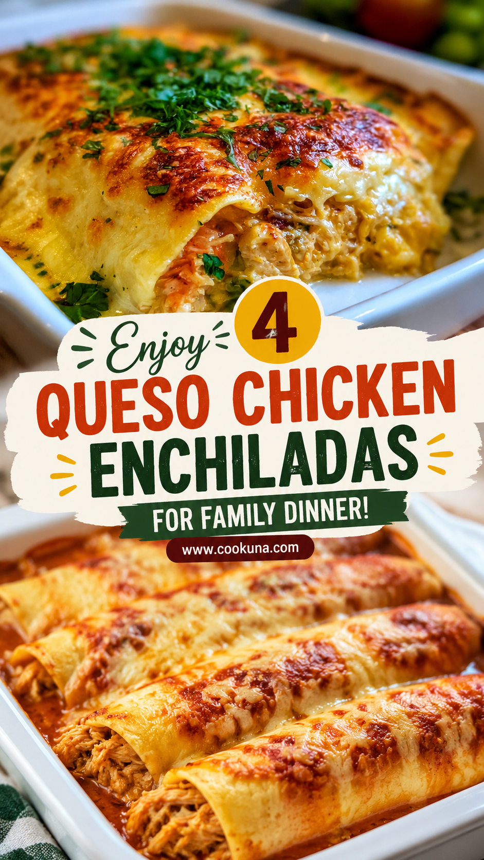 queso chicken enchiladas