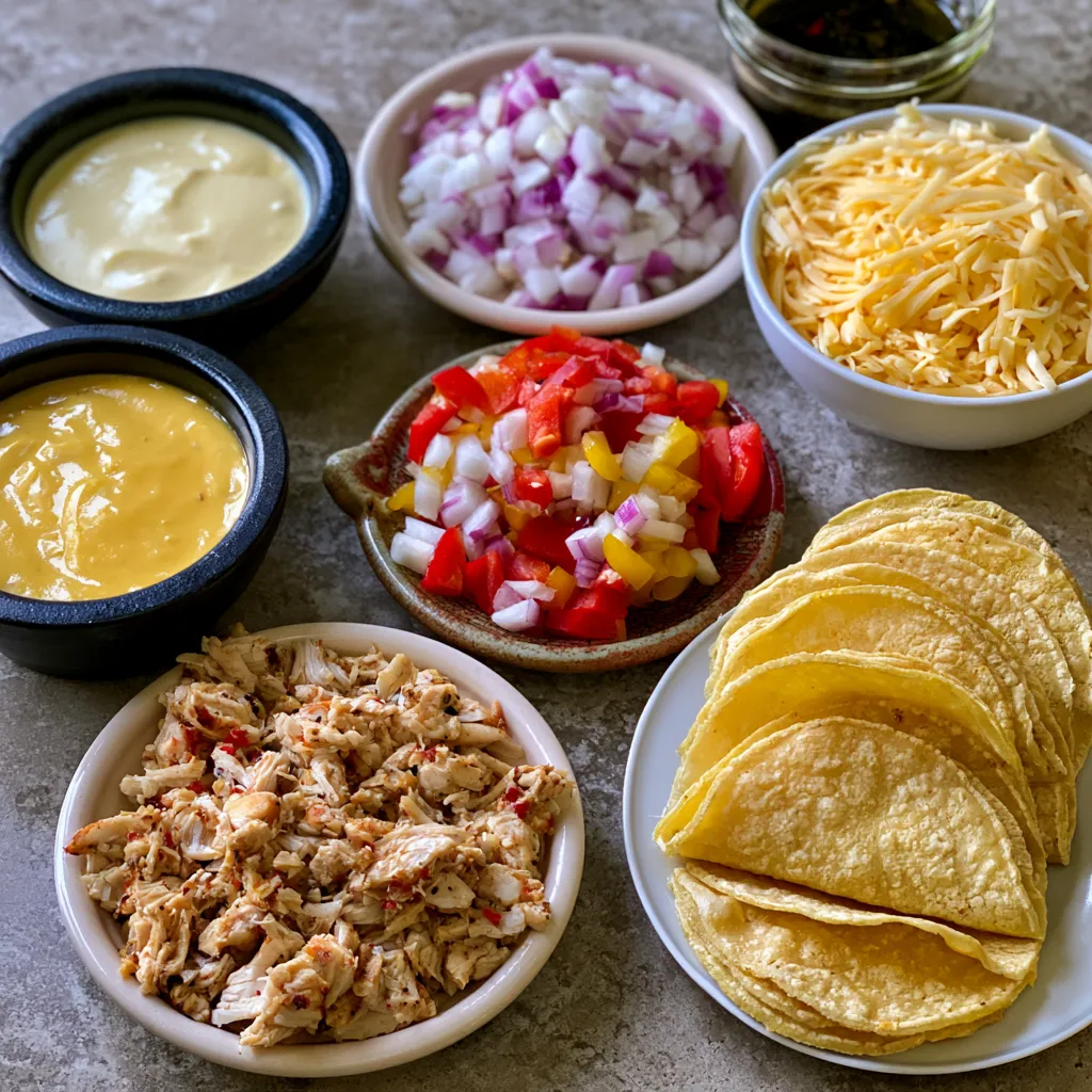 queso chicken enchiladas