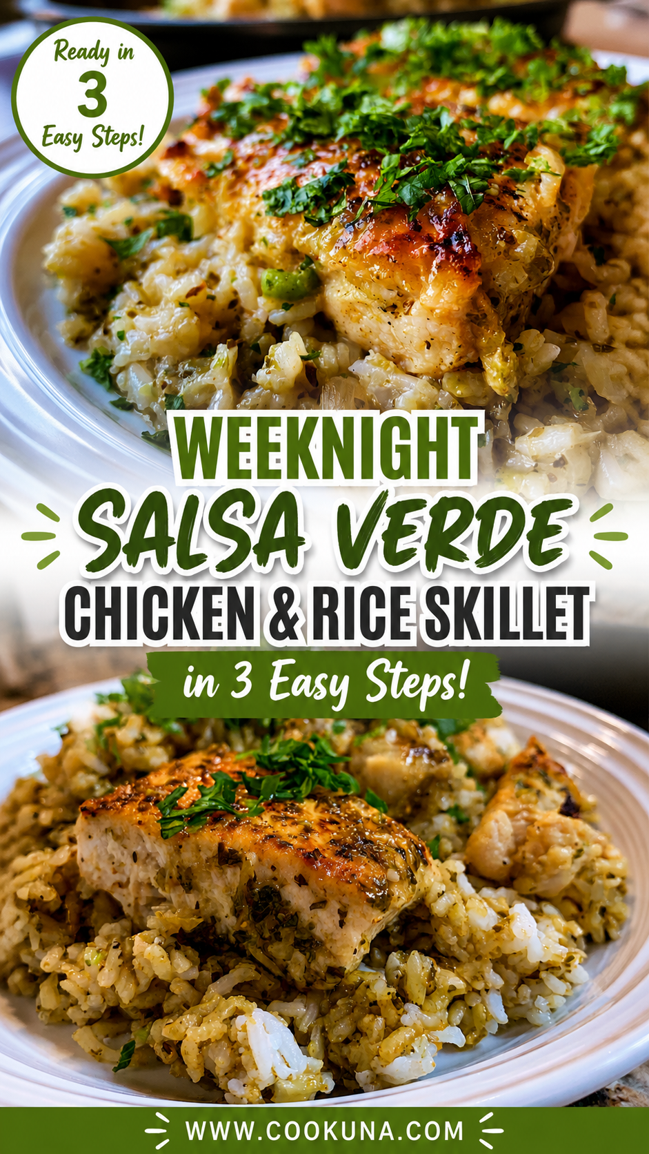 salsa verde chicken & rice skillet