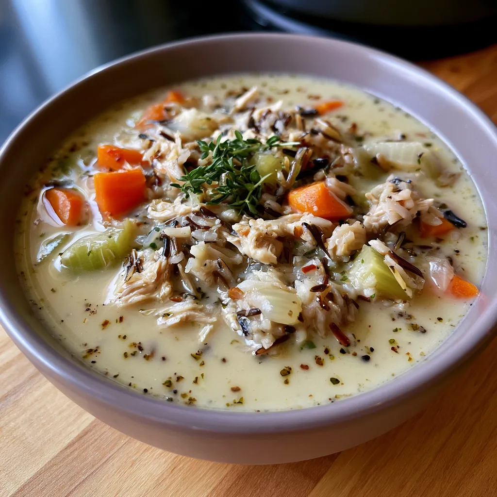 slow cooker chicken and wild rice soup