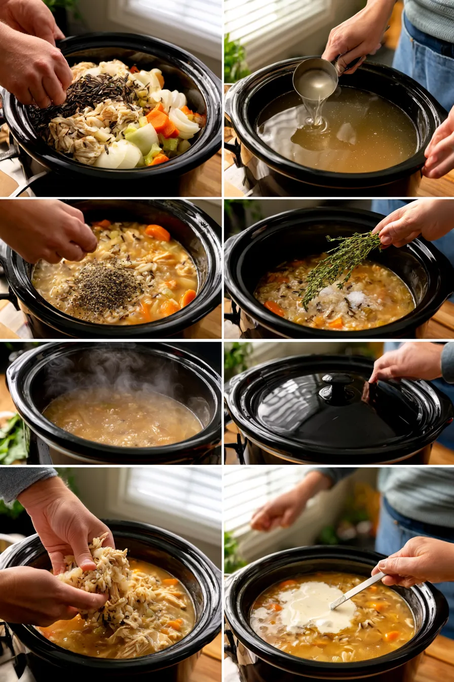 slow cooker chicken and wild rice soup